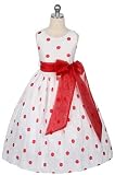 New Large Polka Dot Embroidered Dresss ~ (Red or Black ) Sz 2 to 12 Girls ~ Super Cute for Valentines!