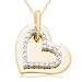 10k Yellow Gold 2-Piece Love You Mom Diamond Heart Pendant (1/10 cttw, I-J Color, I3 Clarity)