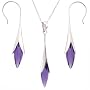 Silver Swarovski Crystal Purple Amethyst Birthstone Necklace Earrings Jewelry Set in Gift Box Bucasi SALE