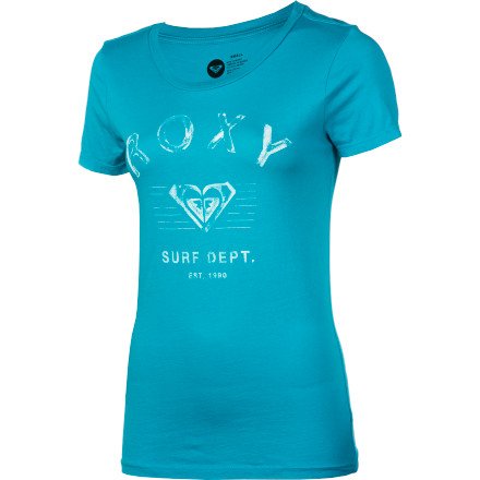 Roxy Juniors Roxy Blender Scoop Neck tee shirt ,  Caribbean,  Small