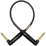 Mogami GOLD INSTRUMENT-1.5RR Pedal/Effects Cable, Gold 1/4" TS Right Angle Plugs, 18"