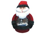 12" Santa With Snowing Scene , Music & Light  Red Coat/Dark Mittens