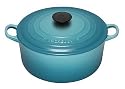 Le Creuset Cast Iron Round Casserole, Teal, 20 cm