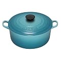 Le Creuset Cast Iron Round Casserole, Teal, 20 cm