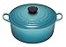 Le Creuset Cast Iron Round Casserole, Teal, 20 cm