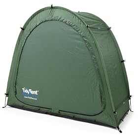 Tidy Tent Bike Storage Unit in Evergreen with Ivory Front