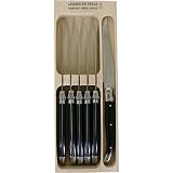 Black Handles Laguiole Verdier Heavy Duty Boxed Set of 6 Knives