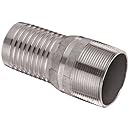 Dixon RST25 Stainless Steel 316 Hose Fitting, King Combination Nipple Threaded End with No Knurl, 2" NPT Male x 2" Hose ID Barbed