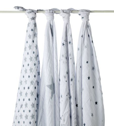 aden + anais 2038 - Twinkle 100% Baumwoll Musselin Mulltuch, 4er Packung Preisvergleich