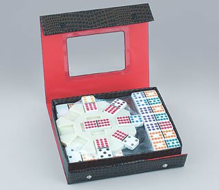 Childrens Toyshop  Toys : Fame 121252MTP Double 12 Professional White Dominos and Train Game Package