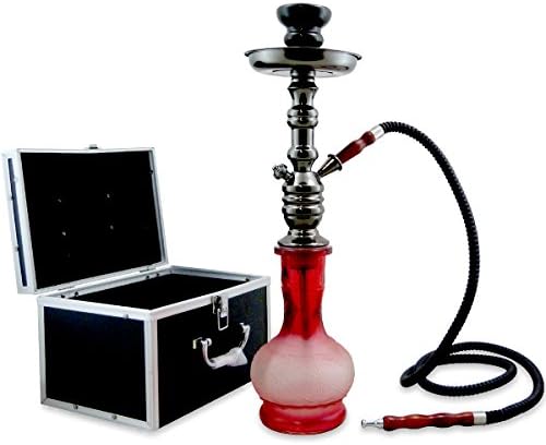 New RED Modern Hookah Pipe Shisha Hooka Nargila Set Hard CARRYING CASE Included