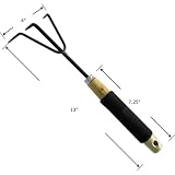Garden Carbon Steel Cultivator with Non-Slip Handle by Jed Mart