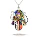 Green Nouveau Hamsa Necklace #0619GR