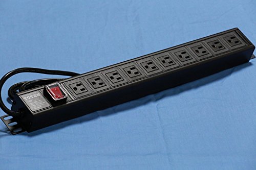 1U Rack Mount Distribution Power Unit-10 Outlet 15A PDU With Switch