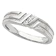 Platinum Diamond Wedding Band Duo - Lady's Ring - 0.06 Ct.
