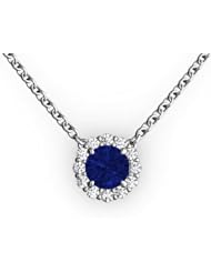 1.26ct T/w Diamonds Sapphire Center of My Life Diamond Necklace