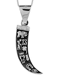 Sterling Silver Good Luck Sign Pendant, 1 5/8 inch tall
