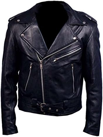 TOFFHUB Nicolas Cage Ghost Rider Faux Motorbike Leather Jacket (MEDIUM) Black