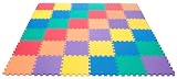 eWonderWorld Rainbow (6 Colors) foam Wonder Mats: Extra Thick 36 Pieces 12" X 12" X ~5/8"