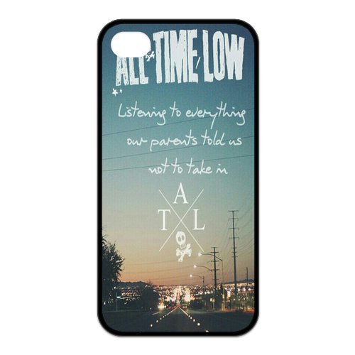 iPhone 4/4S Case, All Time Low Hard TPU Rubber Snap-on Case for iPhone 4 / 4S