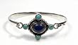 STERLING SILVER BANGLE BRACELET with Lapis/Turquoise