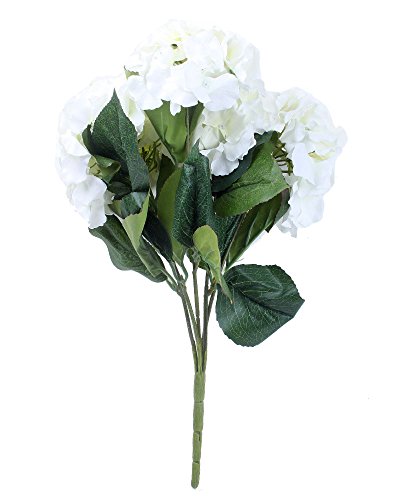 Leegoal Artificial Hydrangea Flower Bouquet Home Party Wedding Decor (Milk White)