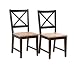 Kitchen & Housewares : Virginia Cross Back Chairs (Set of 2), Black/natural