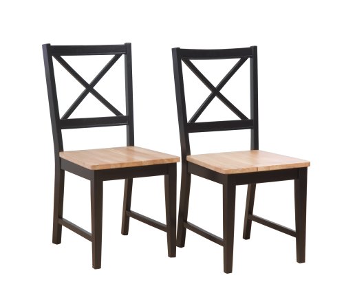 Childrens Toyshop  Kitchen & Housewares : Virginia Cross Back Chairs (Set of 2), Black/natural