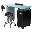 "Chic" Black Manicure Table With Frosted Glass
