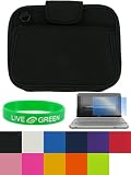 2n1 Combo - Memory Foam Case with Shoulder and Handle Strap + Screen Protector - Compatible with Dell Inspiron Mini 9 Inch 8.9 Inch Notebook (Delll Mini 9 Laptop NOT included)
