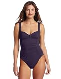 Calvin Klein Women039s Solid Shirred One Piece Swimsuit Blackberry 12