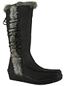 Bearpaw Womens Tall Leather Boot with Rabbit Fur Trim - Style 491 Shona (10, Black)