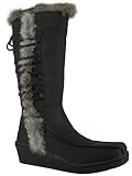 Bearpaw Womens Tall Leather Boot with Rabbit Fur Trim – Style 491 Shona – 3 Colors Available!