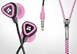 Zipbuds JUICED Earphones - Tangle-free Zippered Headphones (Pink)