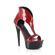 6 Inch High Heel Shoes Open Toe Bootie Sandals Ankle Cuff Sexy Platform Shoes Black Red