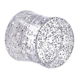 3/8 Inches Clear GLITTER Acrylic Saddle Plug