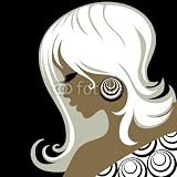 Wallmonkeys Peel and Stick Wall Decals - Closeup Decorative Vintage Woman with Beautiful Hair - Removable Graphic