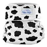 Happy Heinys ONE for ALL One Size Cloth Diaper with Hook & Loop Closure + 2 Microfiber Inserts (Cow)