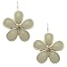 Acosta Jewellery - White Moonstone Style Bead & Topaz Crystal - Silver Costume Flower Earrings