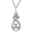 Sterling Silver Triskele in Ribbon Necklace
