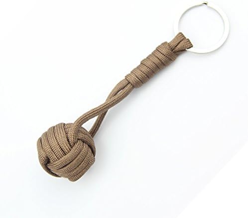 Adjustable Paracord Monkey Fist Keychain The Naturalism Military Paracord Survival Key chain Extra Beefy 500LB With metal ring(Camping, Hiking, Outdoors, Utility, Emergency, Survival)