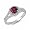 Sterling Silver Ruby CZ Engagement Ring Size 5