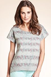 Indigo Collection Floral Striped Jersey Sweat Top