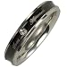Stainless Steel Concave Black Cubic Zirconia "Sweet Agreement" 4mm Band Ring - Women