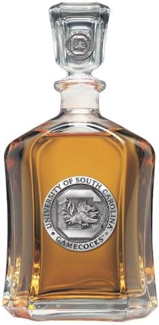 South Carolina Fighting Gamecocks Glass Capitol Decanter (Spirit Holder) 24 oz - NCAA College Athletics