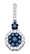 Stunning 10k. White Gold Blue and White Diamond Pendant