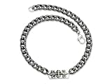 Chisel Stainless Steel Antiqued Gothic Necklace - 24 inches