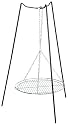 Rome's #117 Tri-Pod Grill with 21.5 Inch Diameter Grill Grate, Chrome Plated Stee
