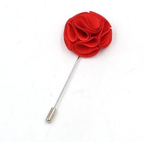 Generic 1X Men Suit Tuxedo Corsage Red Lapel Flower Stick Brooch Pin