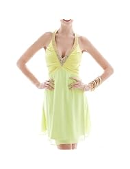  Chiffon/Polyester Mini Dress  With Rhinestones